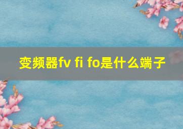 变频器fv fi fo是什么端子